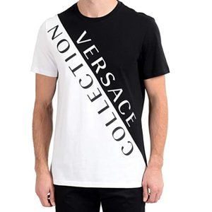 Men's Black& White Graphic Crewneck T-Shirt